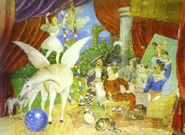 sketch truth rescued time Painting - Sketch of Set for the Parade 1917 Pablo Picasso